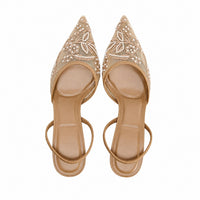 Sandales à Talons en Maille Brodée