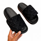 Sandales de Luxe en Velours à Motifs Confortables