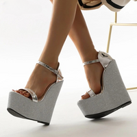 Sandale Argentée et Pailletée Style Plateforme