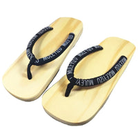Sandale Japonaise Style Tong avec Lanières Noires