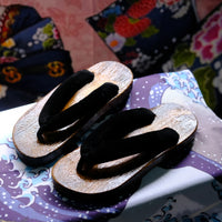 Sandale Japonaise Style Tong avec Semelle en Bois