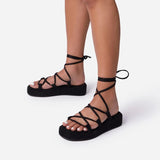 Sandale à Lacet Design avec Semelle Epaisse