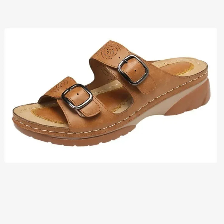 Sandale Orthopédiques Femme avec Deux Lanières