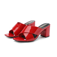 Sandale Talon Femme 5 cm Rouge et Luxueuse en Cuir