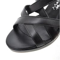 Sandale Talon Femme 7 - 10 cm Noire de Style Gladiateur